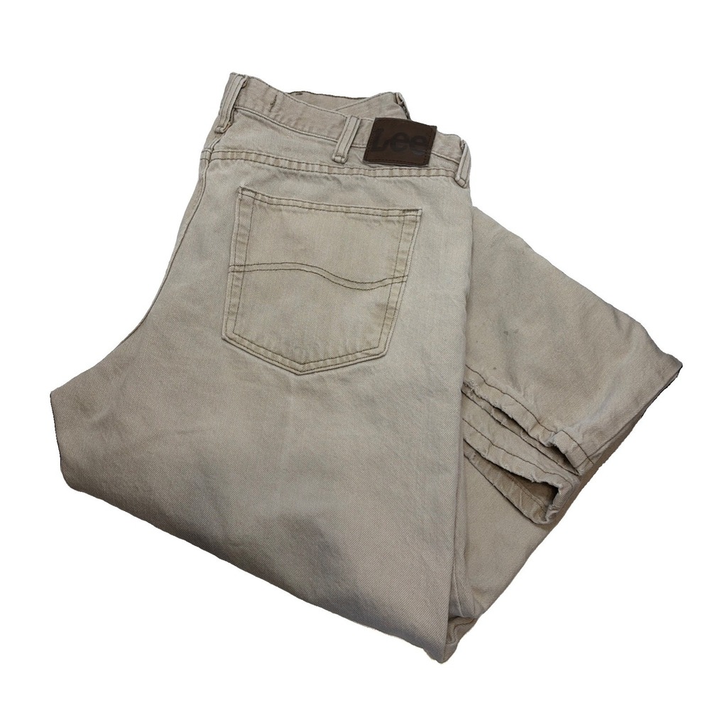 Lee Jeans Men's *34x28 Tan Regular Fit Straight Leg 100% Cotton RN130273 *Read